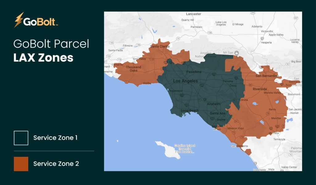 GoBolt Parcel Zone Map - Los Angeles